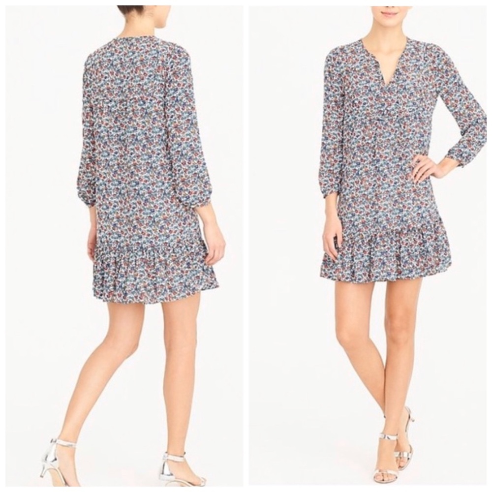 J Crew Long Sleeve Floral Dress
